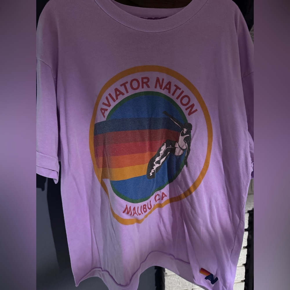 Aviator Nation Purple Graphic T-Shirt